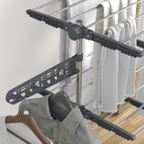HOMCOM 4-Tier Stainless Steel Clothes Airer with Adjustable Shelves – Foldable Indoor and Outdoor Drying, Grey