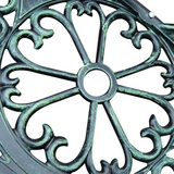 Outsunny Cast Aluminium Garden Bench with Rose Pattern & Curved Seat – Antique Verdigris Patio Chair