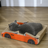 PawHut 2 in 1 Cat Scratching Board with Catnip – Car-Shaped Cat Scratcher and Bed, Corrugated Cardboard, Red