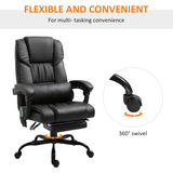 6-Point Massage Racing Office Chair with Remote Control – Padded PU Leather, Adjustable Backrest