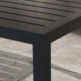 Outsunny Outdoor Side Table with Slatted Top & Galvanised Steel Frame – Patio, Balcony & Garden Table, Black