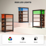 HOMCOM Corner TV Stand with RGB LED Lights and 4-Tier Open Shelves – Compact TV Unit for TVs up to 29 Inches