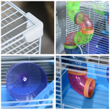 PawHut Hamster Cage Carrier with Exercise Wheel and Tunnel Tube – Small Animal House for Hamsters and Gerbils