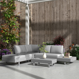 Outsunny 3-Piece Rattan Wicker Garden Sofa Set with Tea Table and Cushions – Patio Furniture, Light Grey