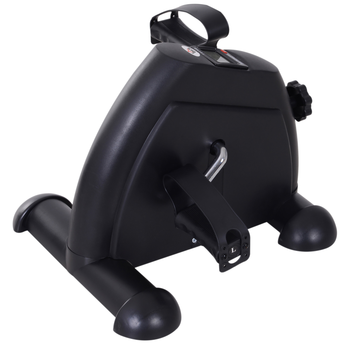 HOMCOM Mini Exercise Bike with LCD Monitor & Adjustable Resistance – Portable Pedal Exerciser, Black