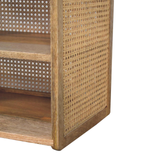 Artisan Furniture Solid Wood Larissa T-Bar Bedside Table with 1 Drawer & 2 Open Slots – Beige