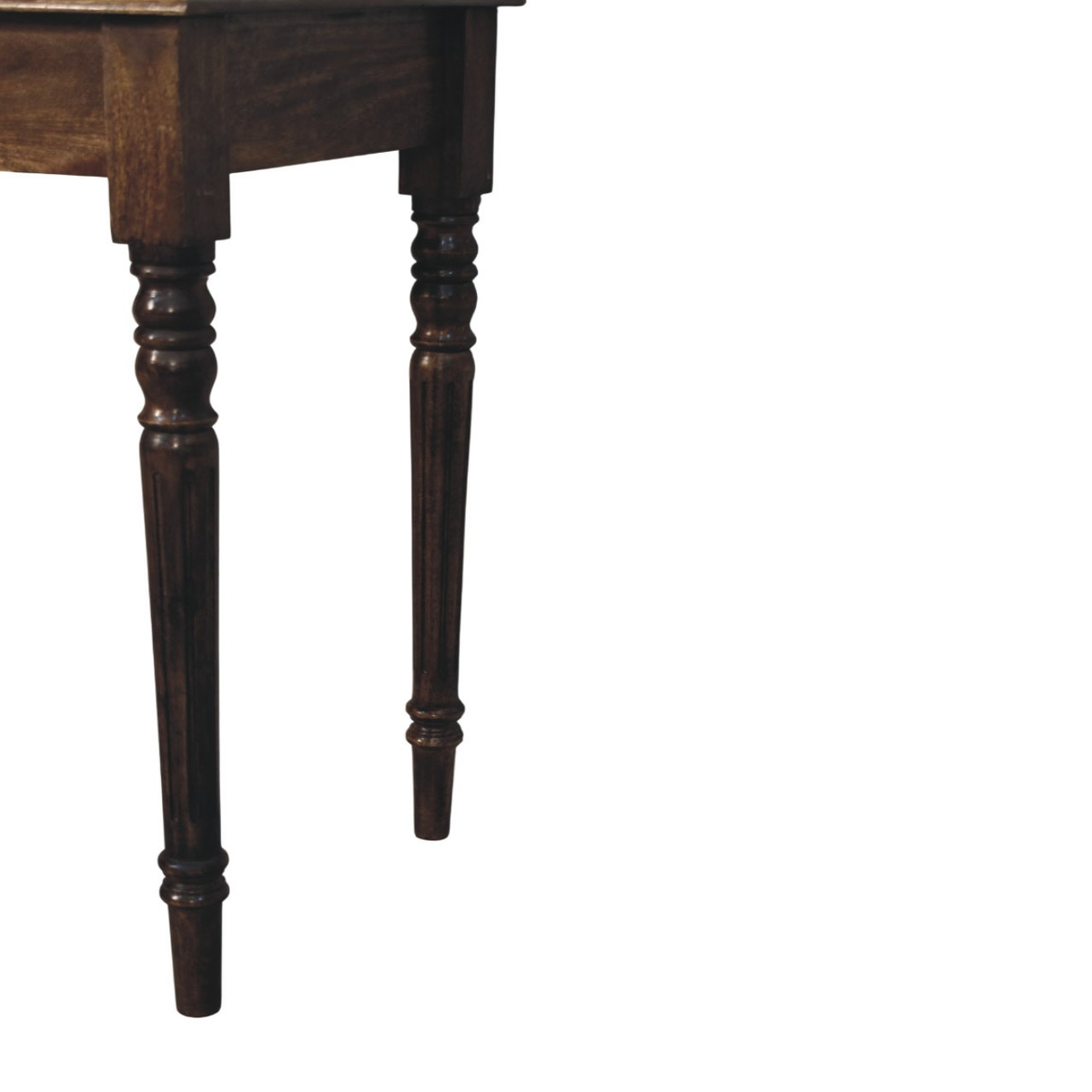 Artisan Furniture Heritage Solid Mango Wood Writing Desk with Turned Legs & Drawer – Classic Grey Finish