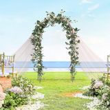 Outsunny Metal Garden Arch with Scroll Design, 226cm High – Climbing Plant Arbour for Weddings & Patios