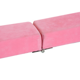 HOMCOM Foldable Gymnastics Balance Beam Trainer, 2.4m Suede Beam with 10cm Wide Top – Home Practice, Pink