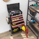 HOMCOM 5 Drawer Rolling Tool Cabinet with Top Tool Chest Combo – Steel Garage & Workshop Storage