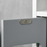 kleankin Freestanding Tall Bathroom Cabinet with Open Shelves and 3 Cupboards – Narrow Storage Organiser, Grey