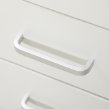 Computer Writing Desk with 5 Drawers & Lockable Drawer – White Home Office Desk with Open Shelf