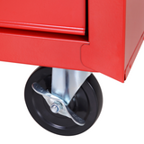 5-Drawer Steel Rolling Tool Cabinet with Castors – Workshop & Garage Storage, Red