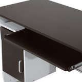 HOMCOM Computer Desk with Sliding Keyboard Tray, Storage Drawers & CPU Stand – Home Office, Walnut