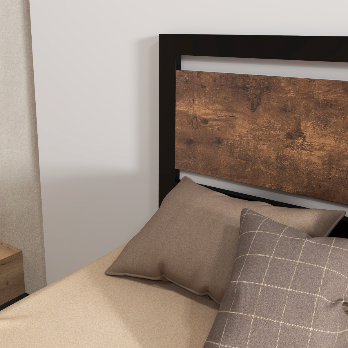 HOMCOM Single Metal Bed Frame with Headboard & Footboard – Sturdy Bedroom Furniture, 97 x 195cm