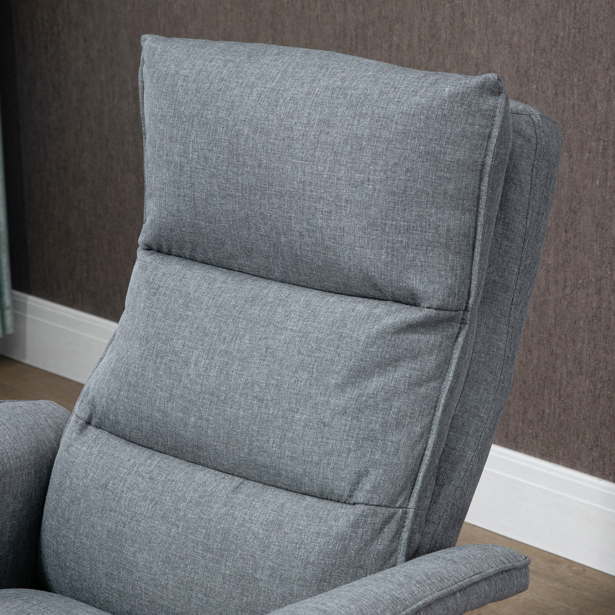 HOMCOM Swivel Recliner Chair with Footstool, 8-Point Massage & Remote Control – Linen-Look Armchair, Grey