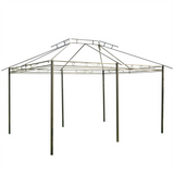 Patio Gazebo with 2-Tier Polyester Canopy & Powder-Coated Steel Frame – Extra-Large Garden Shelter, Sage Grey