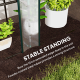 Outsunny 3-Tier Lean-to Wall Mini Greenhouse with Clear Roll-Up Doors & Plastic Cover – Plant Shelves