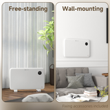 HOMCOM 1200W Electric Convector Heater with Quiet Fanless Design & LED Display – Freestanding or Wall Mounted, White