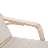 HOMCOM Rocking Recliner Armchair with Adjustable Footrest & Birch Wood Frame – Nursery Chair, Cream White
