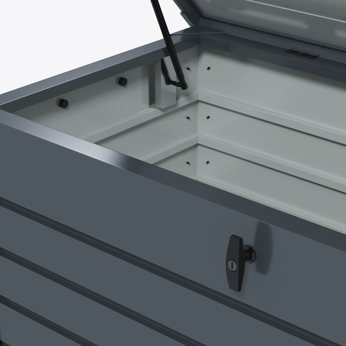 Outsunny 331L Outdoor Storage Box with Wheels, Lockable Lid & Galvanised Steel Frame – Garden Storage