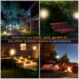 Outsunny Set of 2 Solar LED Garden Lamp Posts with Adjustable Four-Section Poles – Lantern Lights, Black