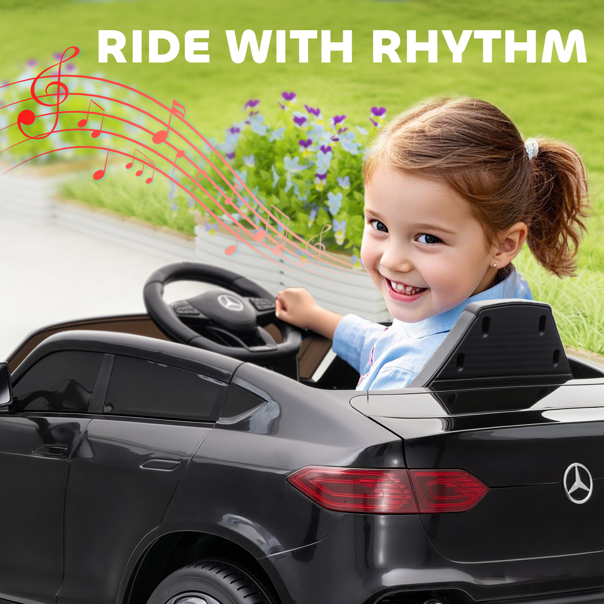 Mercedes-Benz GLC Coupe 12V Electric Ride-On Car with 2.4G Remote, MP3 Player & LED Lights – Kids, Black
