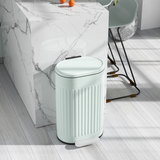 HOMCOM 30L Metal Pedal Bin with Soft-Close Lid and Removable Inner Bucket – Kitchen Waste Bin, Light Green