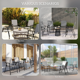 Outsunny Set of 4 Foldable Rattan Garden Chairs with Armrests and Steel Frame – Patio Seating, Grey