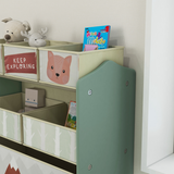 ZONEKIZ Kids Storage Unit with 6 Boxes – Toy Organiser for Ages 3–8, Green
