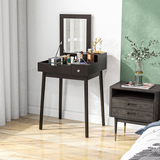 HOMCOM Dressing Table with Flip-Up Mirror and 2 Drawers – Vanity Makeup Desk and Writing Desk, Black
