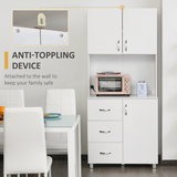 White Wooden Kitchen Storage Cupboard with Shelved Storage – Simple Organiser for Kitchen & Utility Room