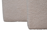 Artisan Furniture Twin Footstool in Solid Wood with White Boucle Upholstery – Seats Two, Contemporary, White
