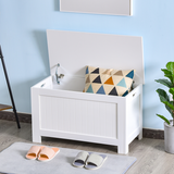 HOMCOM Large Toy Chest Storage Box with Lid & Safety Hinges – Kids Bedroom and Playroom Storage, White