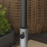 Outsunny 28kg Granite Parasol Base with Wheels and Retractable Handle – Fits 32–48mm Poles, Grey