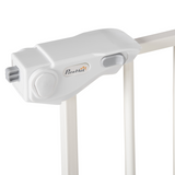 Pawhut Adjustable Metal Pet Safety Gate with 3 Extensions & Auto-Close Door – Double Lock, White