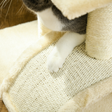 PawHut 72cm Cat Tree Climbing Tower with Sisal Scratching Post and Arc Scratching Pad, Cream White
