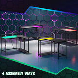 HOMCOM Reversible L-Shaped Gaming Desk with Remote-Controlled LED Lights & Storage Shelves
