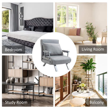HOMCOM sofa bed armchair styled in a bedroom