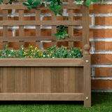 Outsunny Brown Garden Planter with Climbing Trellis – Indoor Outdoor Plant Support for Vines
