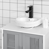 kleankin Modern Under Sink Cabinet with 2 Slatted Doors – Bathroom Vanity Storage Unit, White