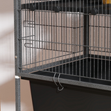 5-Tier Small Animal Cage on Wheels with Hammock, Ramps & Storage Shelf – Chinchilla Cage, Dark Grey