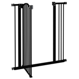 PawHut Adjustable Metal Pet Gate, 74–87cm, with Auto-Close Door & Double Lock – Dog Safety Barrier, Black