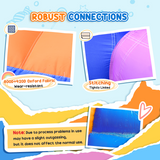 Kids Inflatable Bouncy Castle with Pool, Trampoline, Safety Net & Blower – Outdoor Rainbow Play for Ages 3-8