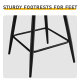 Set of 2 Black PU Leather Swivel Bar Stools with Button-Tufted Backrest & Footrest – Kitchen Island Seating