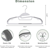 Belofay Non-Slip Plastic Coat Hangers – 100 Pack, White, Heavy Duty Adult Size