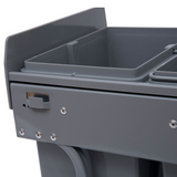 HOMCOM 40L Pull-Out Recycling Bin for Kitchen Cupboards with Separate Inner Bins – Grey