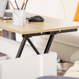 HOMCOM Lift-Top Coffee Table with Hidden Storage Compartment – Laptop and Sofa Dining Table
