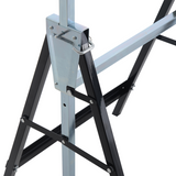 HOMCOM Set of 2 Telescopic Builders Trestles – Height Adjustable Folding Steel Work Benches, Black