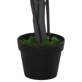 Outsunny 145cm Artificial Banyan Tree in Cement Pot – Realistic Indoor Greenery for Home & Office